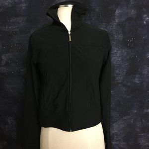 High Collar zip up Dri fit Athletic Black Jacket long sleeve
